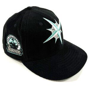 Seattle Mariners 30th Anniversary Fitted Hat New Era 59FIFTY Black Cord 7 1/2